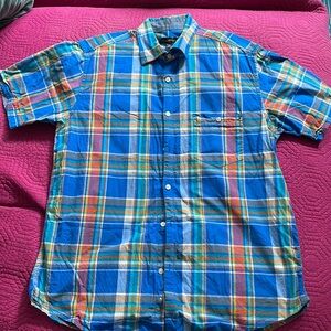 Club room plaid button down